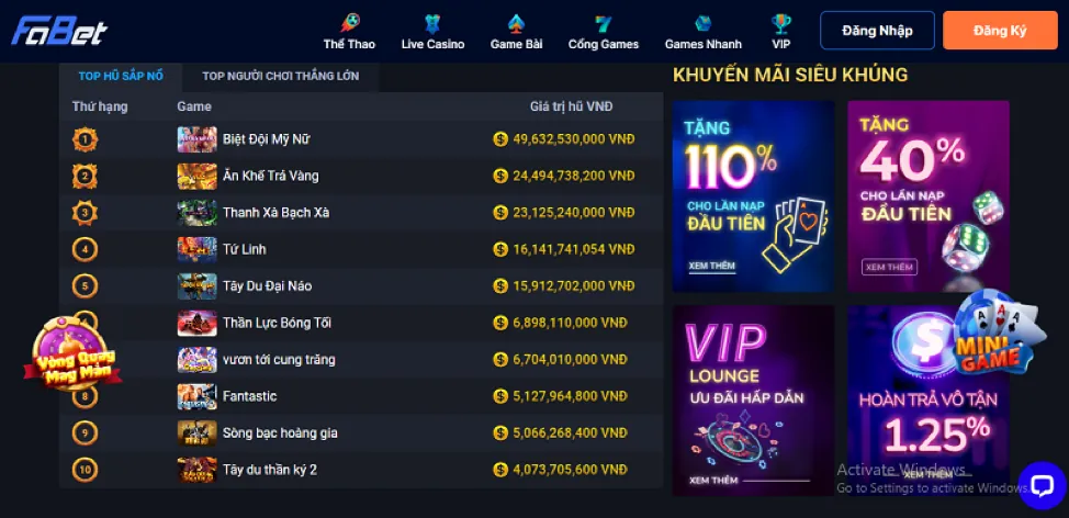 Ứng dụng di động 18luck Casino trên điện thoại